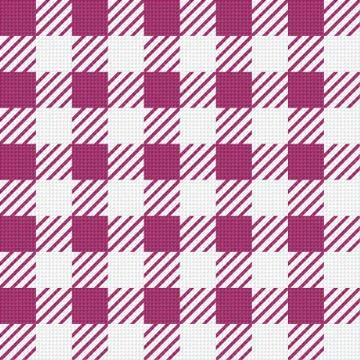 Vector seamless texture with vichy cage ornament. White and pink cages Stock Illustration