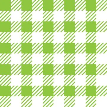 Vector seamless texture with vichy cage ornament. Green and white cages Stock Illustration