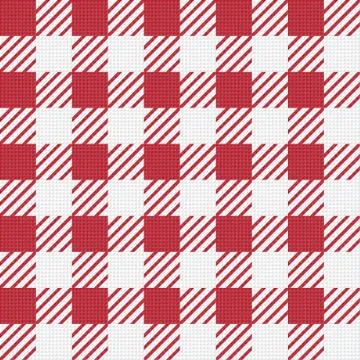 Vector seamless texture with vichy cage ornament. Red and white cages Stock Illustration
