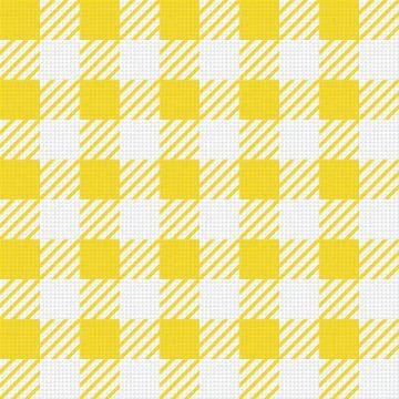 Vector seamless texture with vichy cage ornament. Yellow and white cages Illustrazione stock