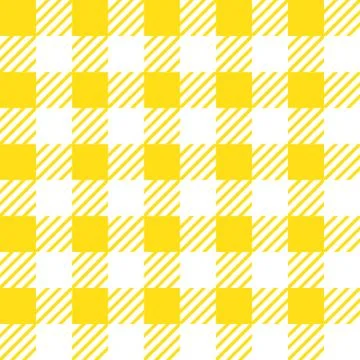 Vector seamless texture with vichy cage ornament. Yellow and white cages Stock-Illustration