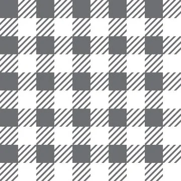 Vector seamless texture with vichy cage ornament. Grey and white cages Stock Illustration