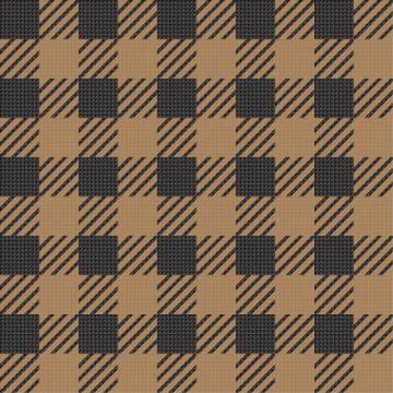Vector seamless texture with vichy cage ornament. Brown and black cages Stock Illustration