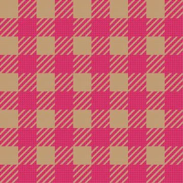 Vector seamless texture with vichy cage ornament. Brown and pink cages Illustrazione stock