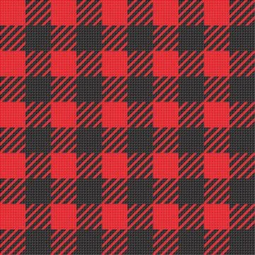 Vector seamless texture with vichy cage ornament. Red and blakc cages Stock Illustration