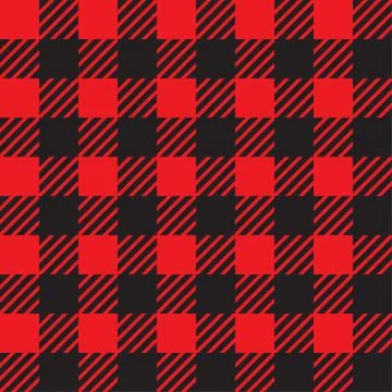 Vector seamless texture with vichy cage ornament. Red and blakc cages Illustrazione stock