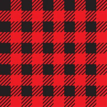 Vector seamless texture with vichy cage ornament. Red and blakc cages Stock-Illustration