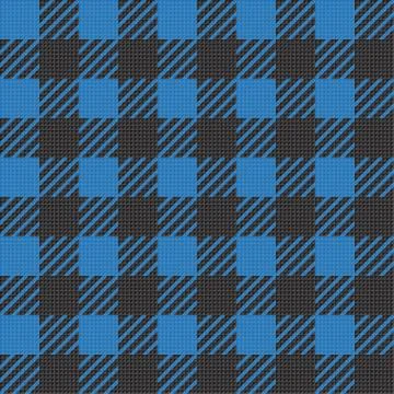 Vector seamless texture with vichy cage ornament. Blue and black cages Illustrazione stock