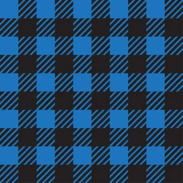 Vector seamless texture with vichy cage ornament. Blue and black cages Stock Illustration