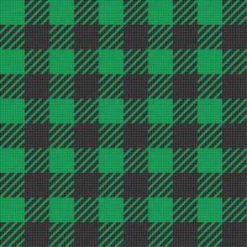 Vector seamless texture with vichy cage ornament. Green and black cages Stock Illustration