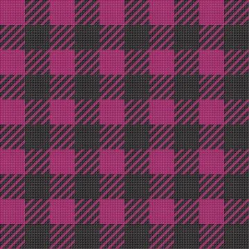 Vector seamless texture with vichy cage ornament. Black and purple cages Stock Illustration