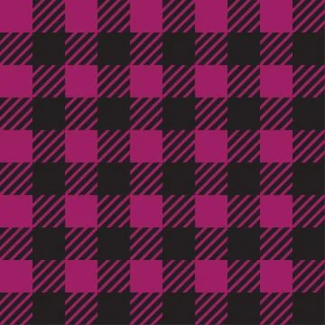 Vector seamless texture with vichy cage ornament. Black and purple cages Stock Illustration