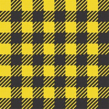 Vector seamless texture with vichy cage ornament. Yellow and black cages Stock Illustration