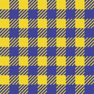 Vector seamless texture with vichy cage ornament. Yellow and blue cages Illustrazione stock