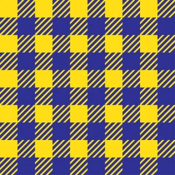 Vector seamless texture with vichy cage ornament. Yellow and blue cages Illustrazione stock