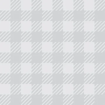 Vector seamless texture with vichy cage ornament. Grey and white cages Stock Illustration