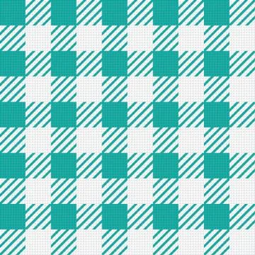 Vector seamless texture with vichy cage ornament. Green and white cages Stock-Illustration