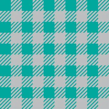Vector seamless texture with vichy cage ornament. Green and grey cages Stock Illustration