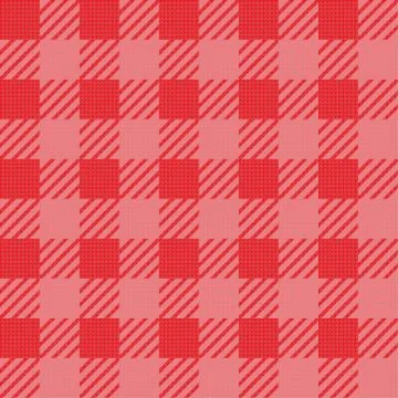 Vector seamless texture with vichy cage ornament. red and pink cages Stock Illustration
