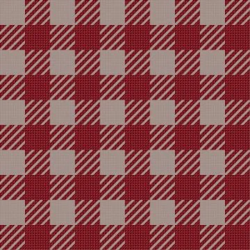 Vector seamless texture with vichy cage ornament. Red and grey cages Stock Illustration