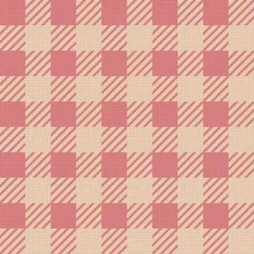 Vector seamless texture with vichy cage ornament. Pink cages Stock Illustration
