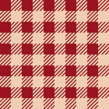 Vector seamless texture with vichy cage ornament. Red and white cages Illustrazione stock