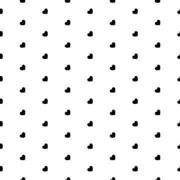 Vector seamless texture. White background and black hearts. Repeatable patter Stock-Illustration