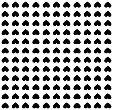 Vector seamless texture. White background and black hearts. Repeatable patter Stock-Illustration