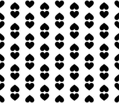 Vector seamless texture. White background and black hearts. Repeatable patter Stock-Illustration
