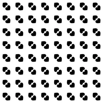 Vector seamless texture. White background and black hearts. Repeatable patter Stock Illustration