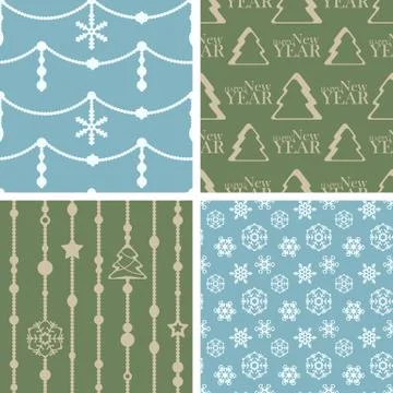 Vector seamless tiling patterns - christmas backgrounds Stock Illustration