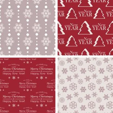 Vector seamless tiling patterns - christmas backgrounds Stock Illustration