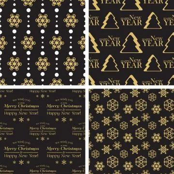 Vector seamless tiling patterns - christmas backgrounds Stock Illustration