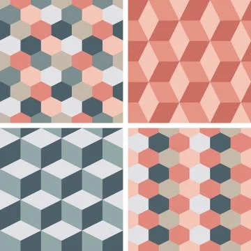 Vector seamless tiling patterns - geometric Stock Illustration