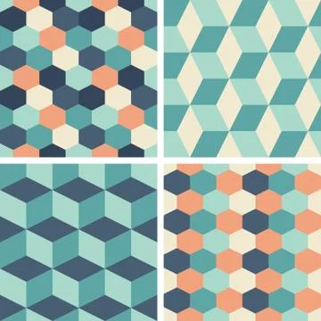 Vector seamless tiling patterns - geometric Stock Illustration