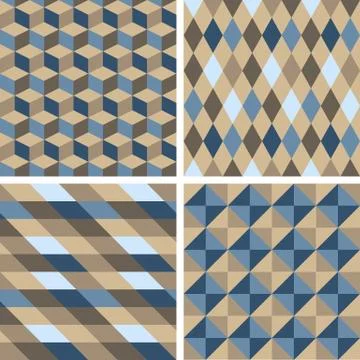 Vector seamless tiling patterns - geometric Stock Illustration