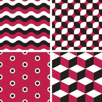 Vector seamless tiling patterns - geometric Illustrazione stock