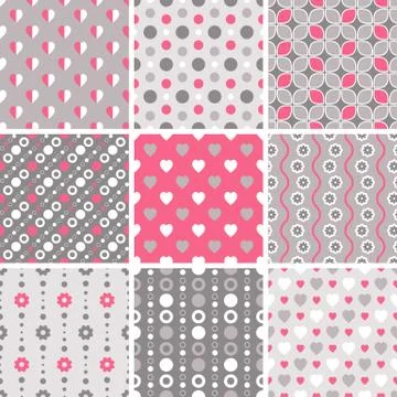 Vector seamless tiling patterns - geometric Stock Illustration