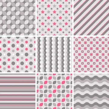 Vector seamless tiling patterns - geometric Stock Illustration