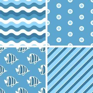 Vector seamless tiling patterns. Stock Illustration