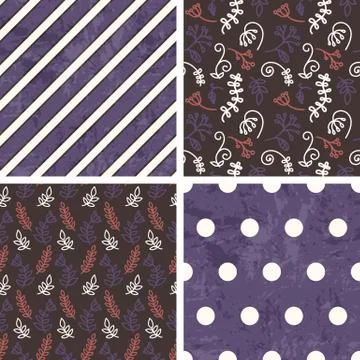 Vector seamless tiling patterns Stock Illustration