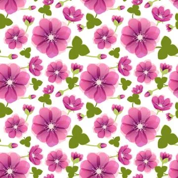 Vector seamless tiling patterns - romantic flowers Illustrazione stock