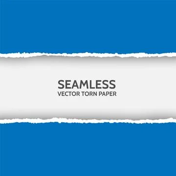Vector seamless torn paper on white background Stock Illustration