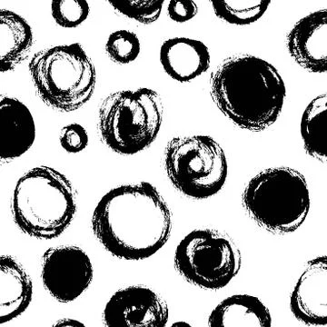 Vector seamless trendy modern brush spot pattern. Stock Illustration
