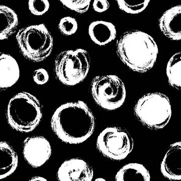 Vector seamless trendy modern brush spot pattern. Stock Illustration