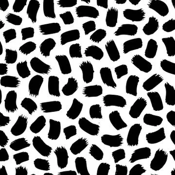 Vector seamless trendy modern brush spot pattern. Monochrome mes Illustrazione stock