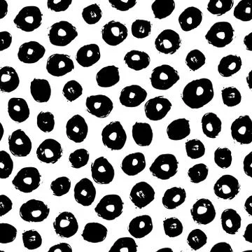 Vector seamless trendy modern brush spot pattern. Monochrome mes Illustrazione stock