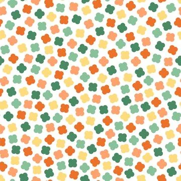Vector seamless trendy pattern with cute shapes. Colorful endless background in Stock Illustration