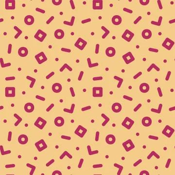 Vector seamless trendy pattern - memphis design, fashion 80 - 90s. Geometric Stock Illustration