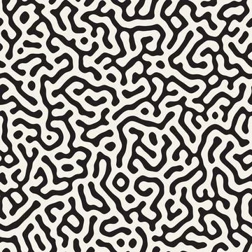 Vector seamless trendy pattern. Monochrome organic shapes texture. Abstract r Stock Illustration